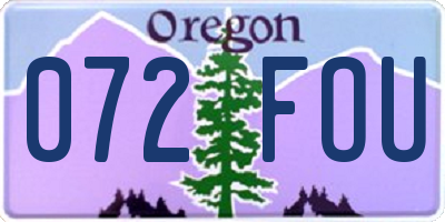 OR license plate 072FOU