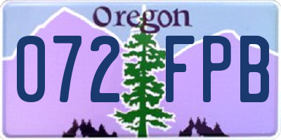 OR license plate 072FPB