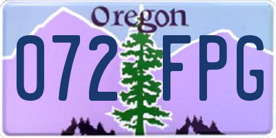OR license plate 072FPG