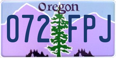 OR license plate 072FPJ