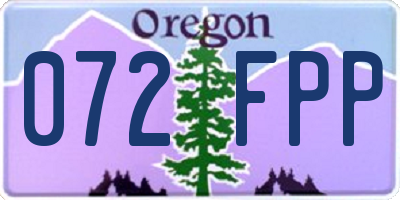 OR license plate 072FPP