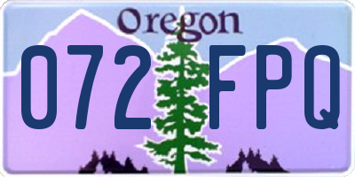 OR license plate 072FPQ