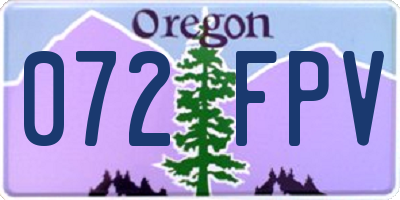 OR license plate 072FPV