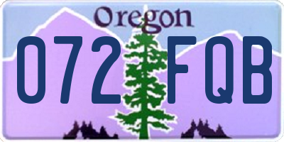 OR license plate 072FQB