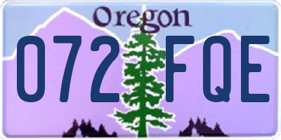 OR license plate 072FQE