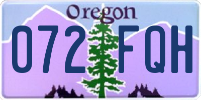 OR license plate 072FQH