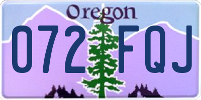 OR license plate 072FQJ