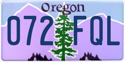 OR license plate 072FQL