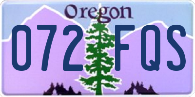 OR license plate 072FQS
