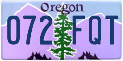 OR license plate 072FQT