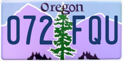 OR license plate 072FQU