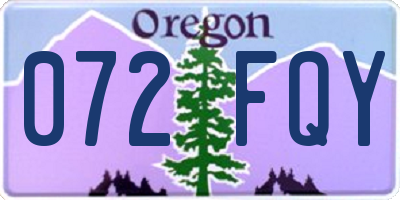 OR license plate 072FQY