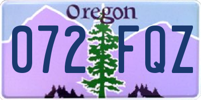 OR license plate 072FQZ