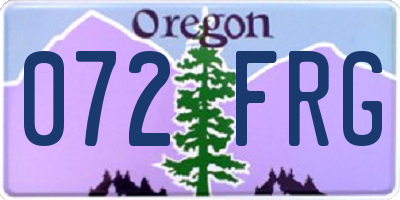 OR license plate 072FRG