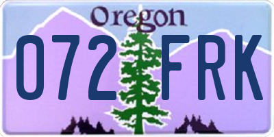OR license plate 072FRK