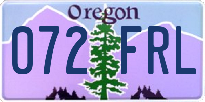 OR license plate 072FRL