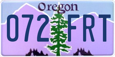 OR license plate 072FRT