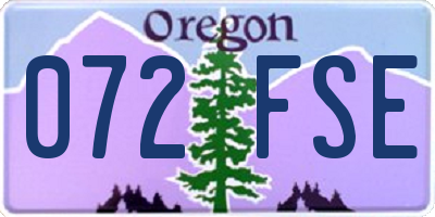 OR license plate 072FSE