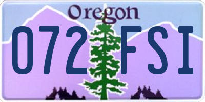 OR license plate 072FSI