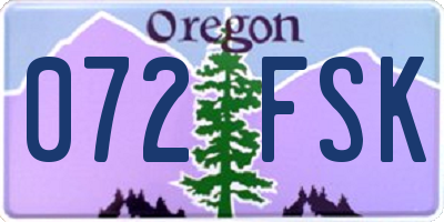 OR license plate 072FSK