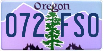 OR license plate 072FSO