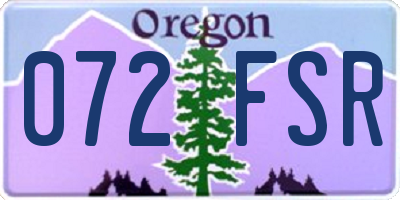 OR license plate 072FSR