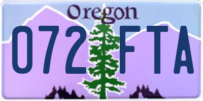 OR license plate 072FTA