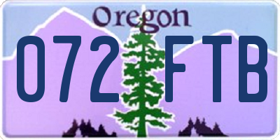 OR license plate 072FTB