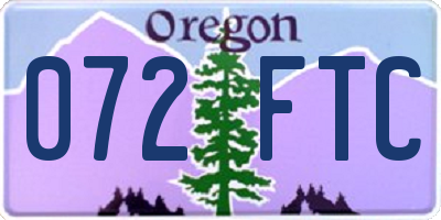 OR license plate 072FTC
