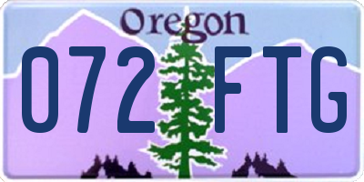 OR license plate 072FTG