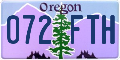 OR license plate 072FTH
