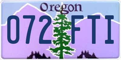 OR license plate 072FTI
