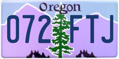 OR license plate 072FTJ