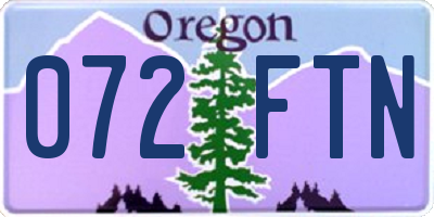 OR license plate 072FTN
