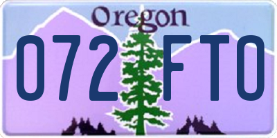 OR license plate 072FTO