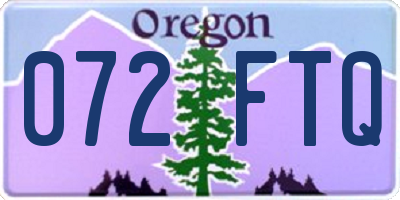 OR license plate 072FTQ