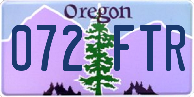 OR license plate 072FTR