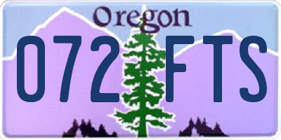 OR license plate 072FTS