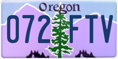 OR license plate 072FTV