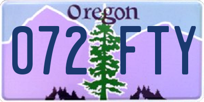 OR license plate 072FTY