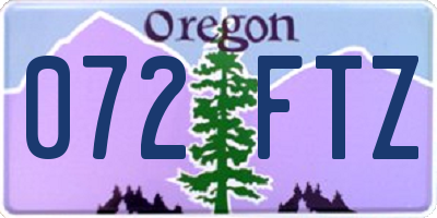 OR license plate 072FTZ