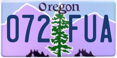 OR license plate 072FUA