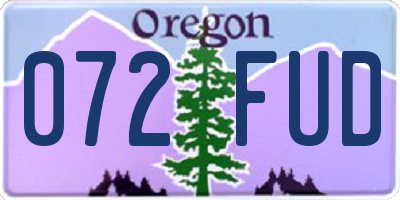 OR license plate 072FUD