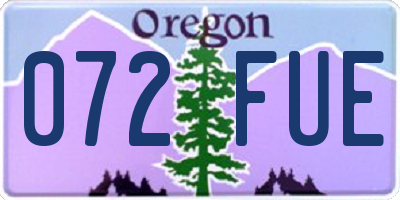 OR license plate 072FUE