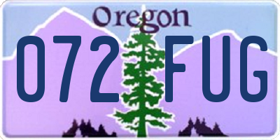 OR license plate 072FUG
