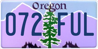 OR license plate 072FUL