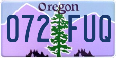 OR license plate 072FUQ