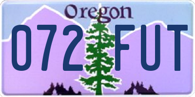 OR license plate 072FUT