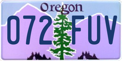OR license plate 072FUV