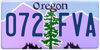 OR license plate 072FVA